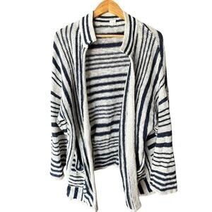 GAP x Womens Oversized Striped Navy White Knit Cardigan Coastal vibes Boho XS/S